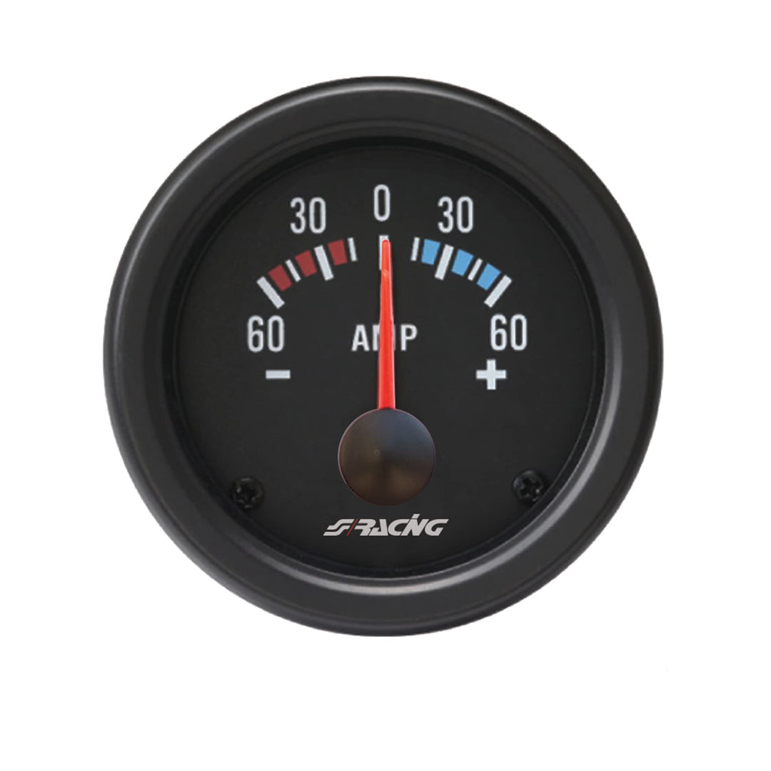 Simoni Racing AM/B Elektrische Amperometer Gauge, Retro Lighted, White Face Amperemeter, Amperemeter