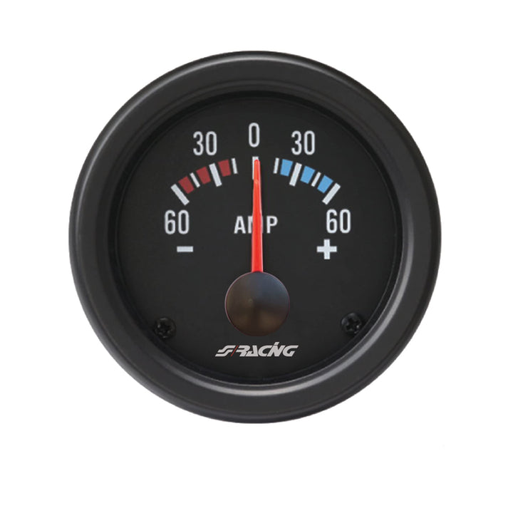 Simoni Racing AM/B Elektrische Amperometer Gauge, Retro Lighted, White Face Amperemeter, Amperemeter