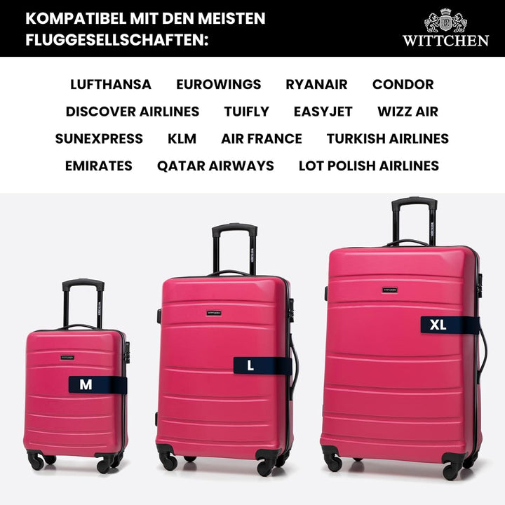 WITTCHEN Kosmetikkoffer Reisekoffer aus ABS Rosa 56-3A-654-34 Rosa Kosmetikkoffer, Rosa Kosmetikkoff