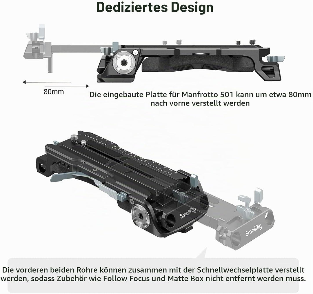 SMALLRIG Schulterplatte mit Schnellverschluss für Sony VCT-14 Stativadapter mit eingebauter Rosetten