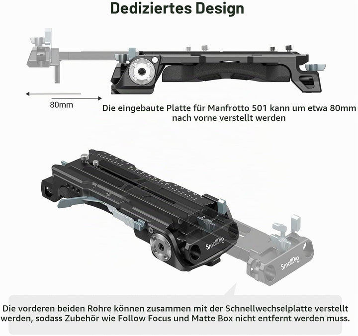 SMALLRIG Schulterplatte mit Schnellverschluss für Sony VCT-14 Stativadapter mit eingebauter Rosetten
