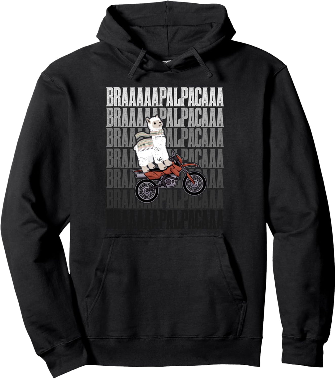 Motocross-Fahrer Motocrossbike Motorrad I Alpaka Pullover Hoodie