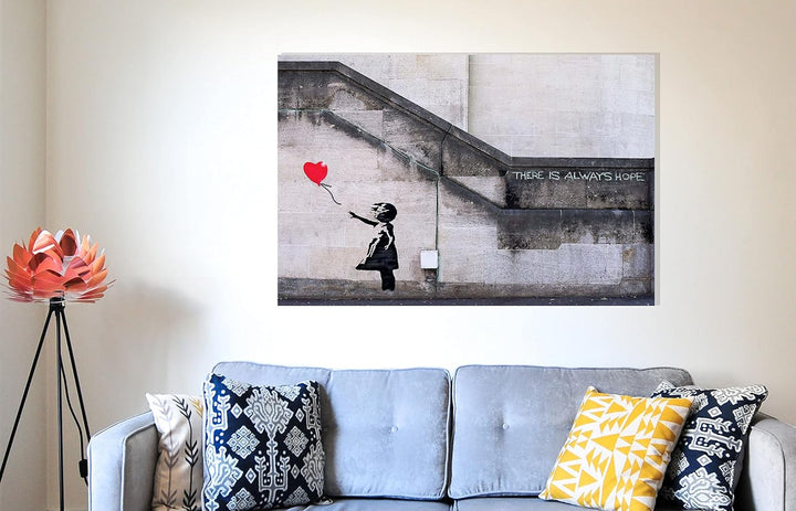 Leinwanddruck, Motiv "There is Always Hope by Banksy", inspirierendes Zitat, Wandkunst, Bilder, Heim