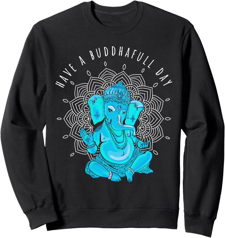 yoga om spiritual buddha day ganesha mandala elefant Sweatshirt