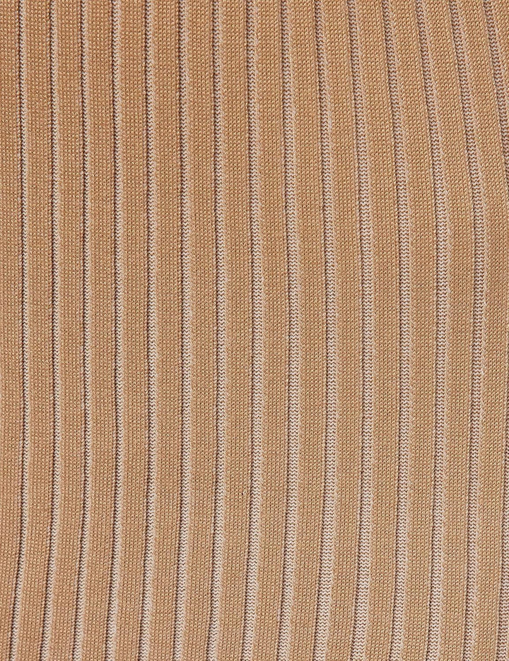 VERO MODA Damen Vmwillow Below Knee Rib Skirt Ga Rippstrick-Rock S Tigers Eye/Stripes:w. Birch, S Ti