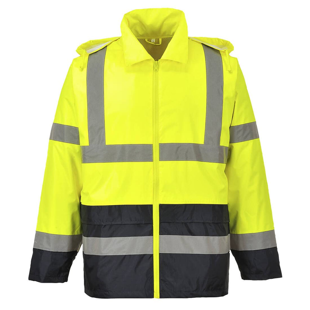 Portwest Klassische Kontrast Warnschutz-Regenjacke, Grösse: 5XL, Farbe: Gelb/Schwarz, H443YBR5XL YeB
