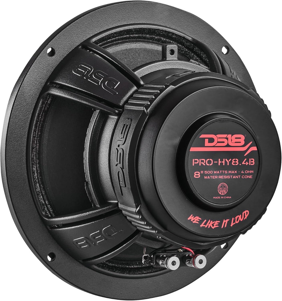DS18 PRO-HY8.4B Hybrid-Auto-Lautsprecher mit 20,3 cm (8 Zoll) Hybrid-Mitteltöner, eingebauter VC-Kom