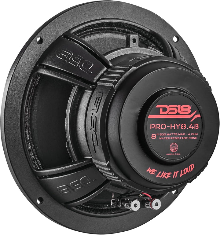 DS18 PRO-HY8.4B Hybrid-Auto-Lautsprecher mit 20,3 cm (8 Zoll) Hybrid-Mitteltöner, eingebauter VC-Kom