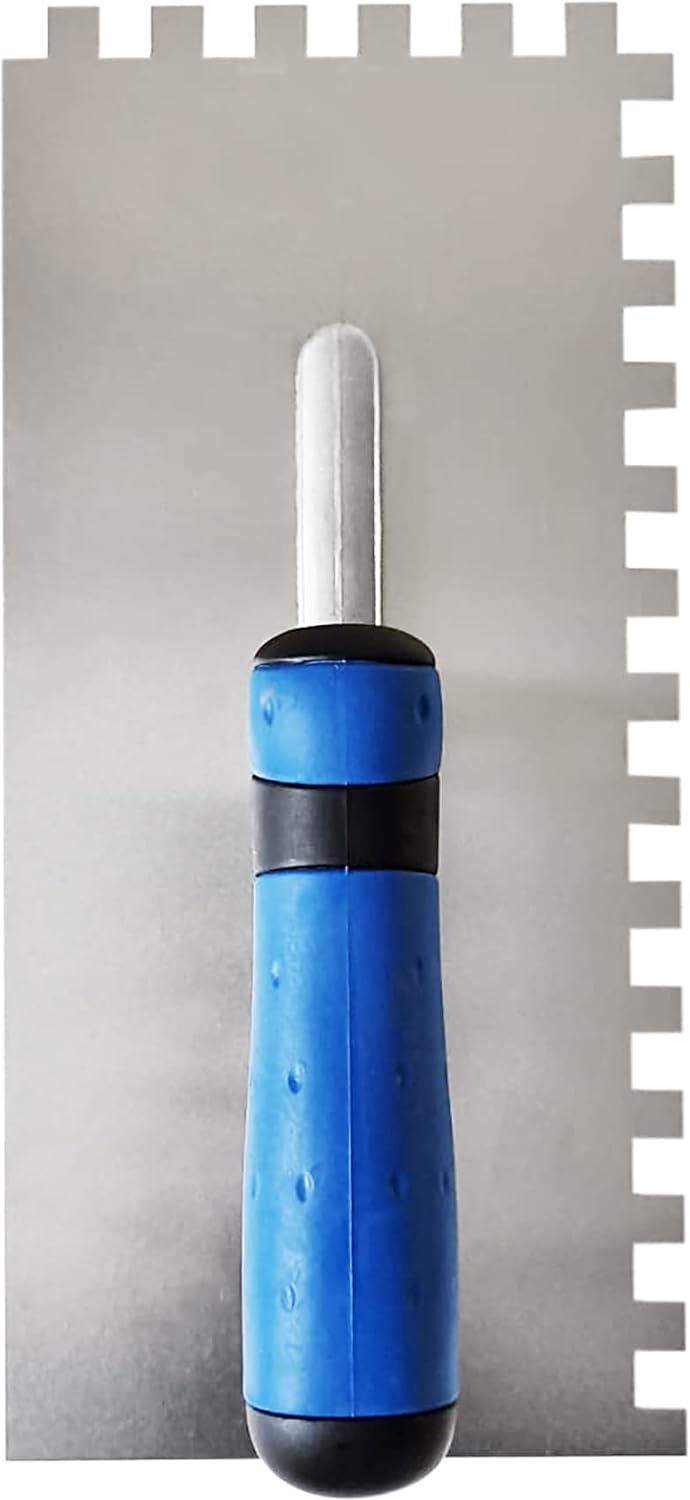 Maurerfreund, Fliesenlegerset 4-teilig, Glättekellen aus rostfreiem Edelstahl, Zahnung in 6x6 mm, 8x