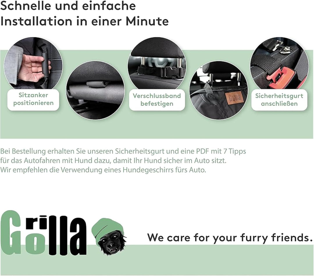 Go rilla Autositzbezug für kleine bis mittlere Hunde als Hundekorb oder Schondecke für Vordersitz un