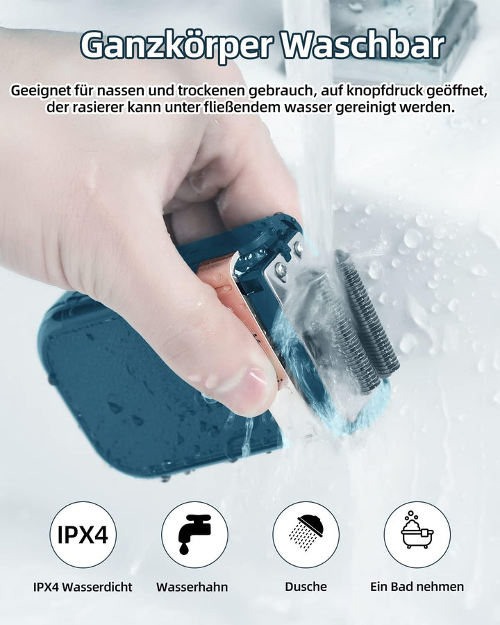 CkeyiN Elektrorasierer Herren, Rasierer Elektrisch, Rasierapparat Blau,Präzisionstrimmer,Barber Shav