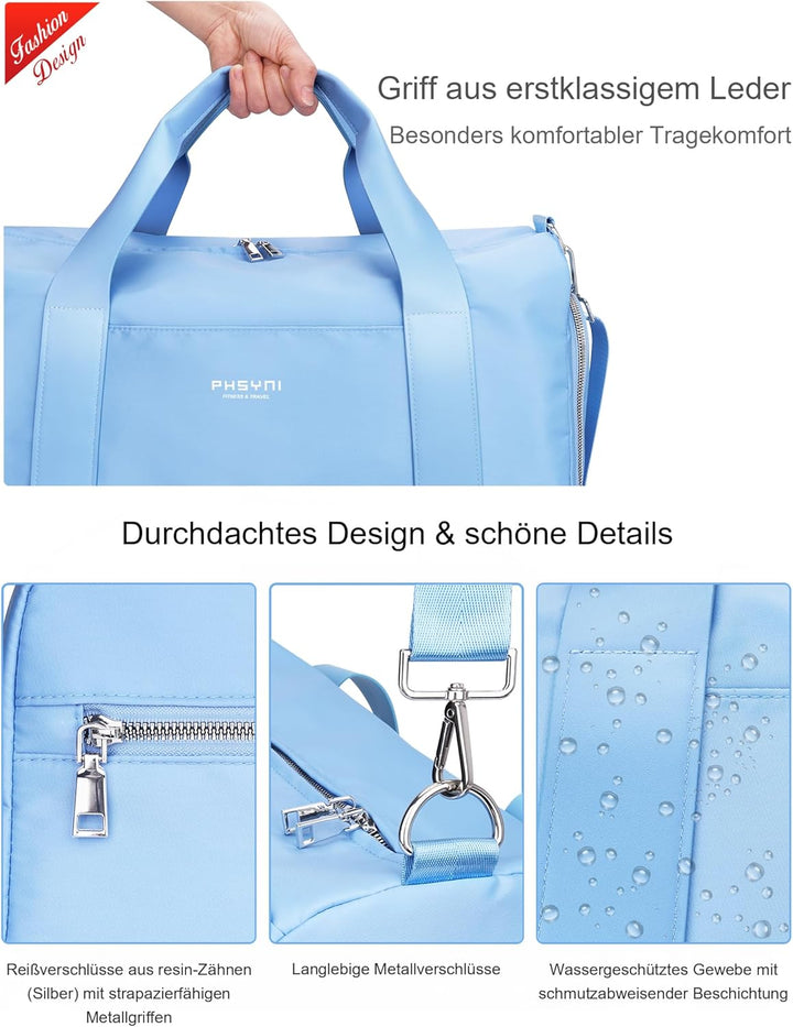 Sporttasche Reisetasche für Damen und Herren,wasserdichte Handgepäcktasche,Trainingstasche für Reise