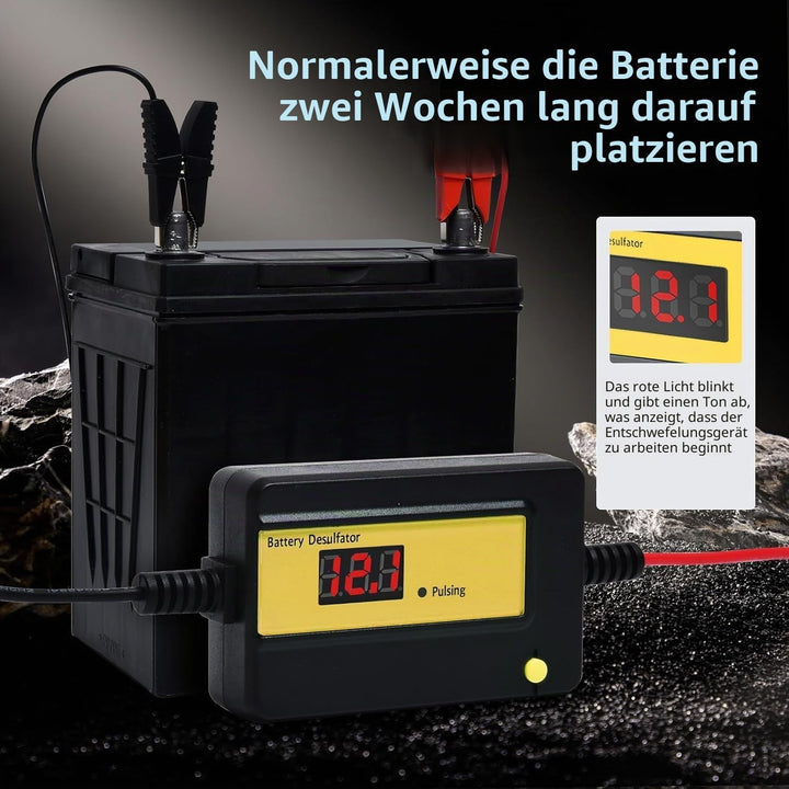 Automatischer Batterie-Desulfator-Wartungsgerät für Gel-, AGM-, SLA-Blei-Säure-Batterien für Autos,