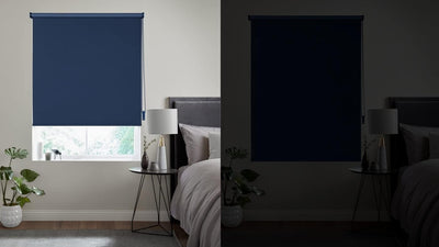 OBdeco Verdunkelungsrollo Thermorollo 100x160cm Dunkelblau ohne Bohren mit gleichfarbige Beschichtun