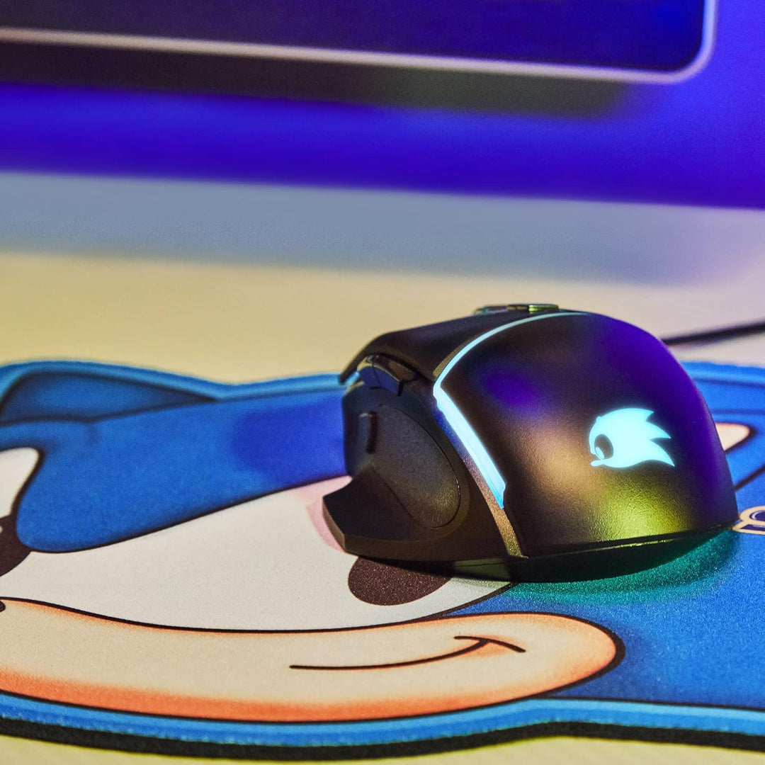 Energy Sistem Gaming Mouse ESG M2 Sonic Ergonomische Gamer-Maus (6400 DPI, USB, RGB-LED-Leuchten, 8