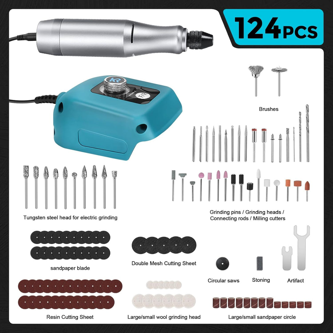 Akku Rotationswerkzeug Station kompatibel mit Makita 18V Akku, 0-18000rpm Variable Geschwindigkeit S