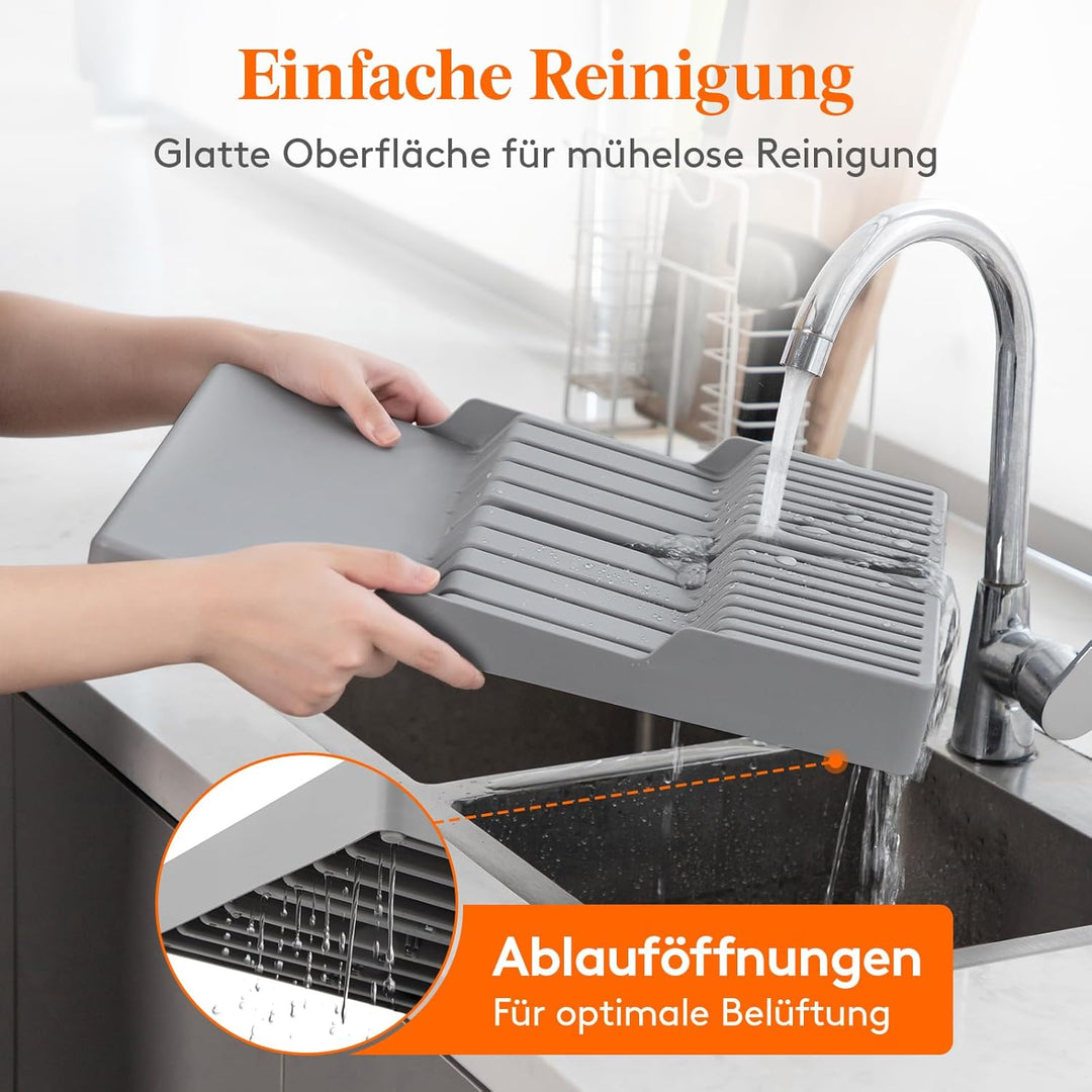 Lifewit Magnetischer Messerhalter Schublade für 16 Messer, Messer Organizer mit Rutschfestem Boden,