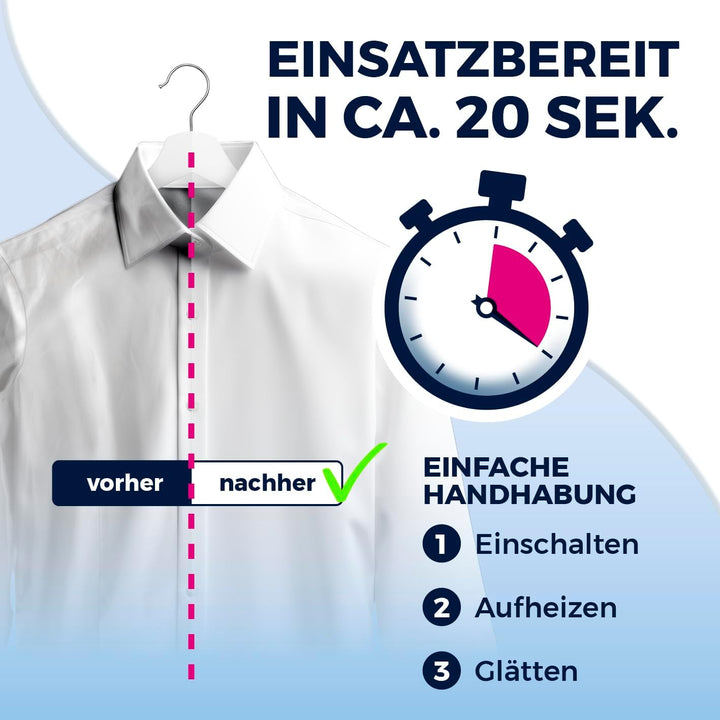 CLEANmaxx AeroTech 4000 Dampfglätter 3in1 | Steamer mit Ansaugfunktion | Reisebügeleisen mit Pro-Glä