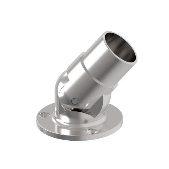 Wandflansch Edelstahl Rohr 42,4x2,0 mm mit Gelenk 0-70 Grad Edelstahlrohr Steckfitting Wand Wandhalt