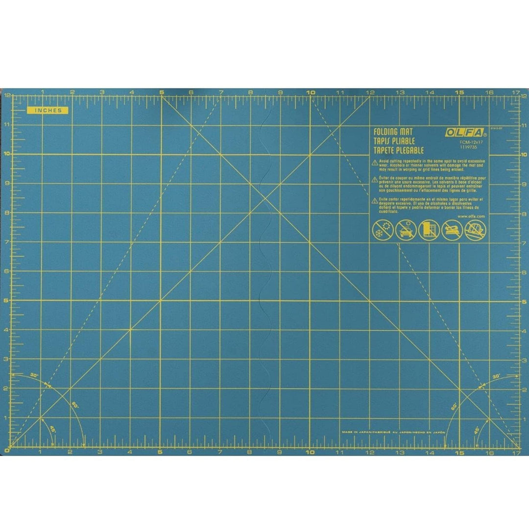 Olfa Schneidematte : Faltbare: A3, Vinyl, Grün, 44x61x1 cm, 44x61x1 cm
