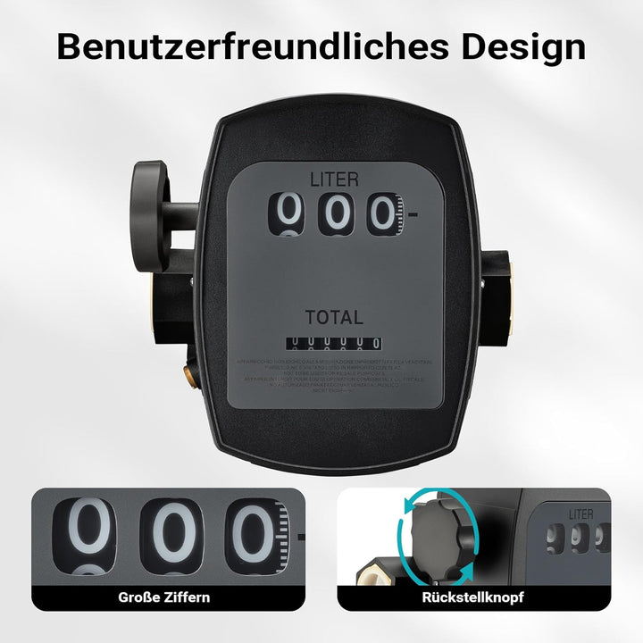 Diesel Heizöl Zähler 3 bar 10-60l/min Anschlüsse 25,4mm (1") Abweichung 1% Heizölpumpe