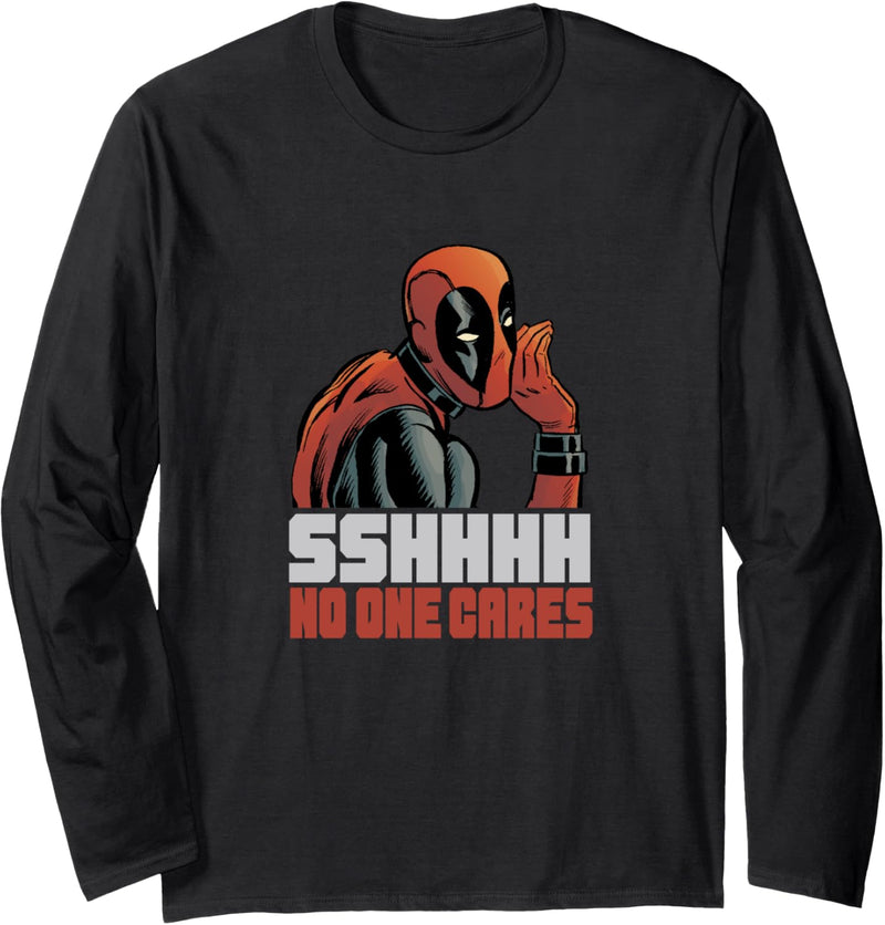 Marvel Deadpool SSHHHH No One Cares Whisper Langarmshirt