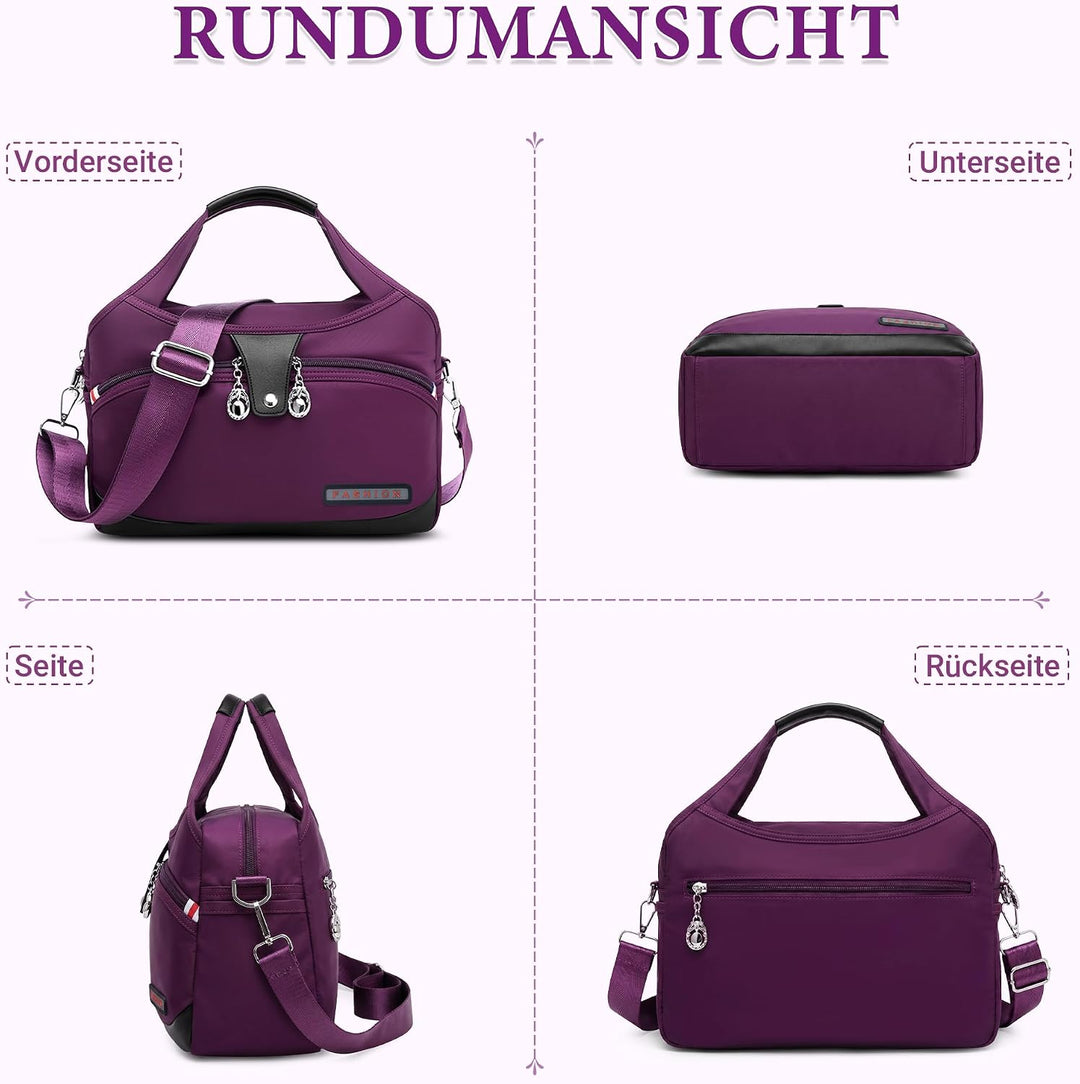 DIRRONA Damen Umhängetasche Multi Pocket Crossbody Bag Schultertaschen Leicht Handtasche Waterproof