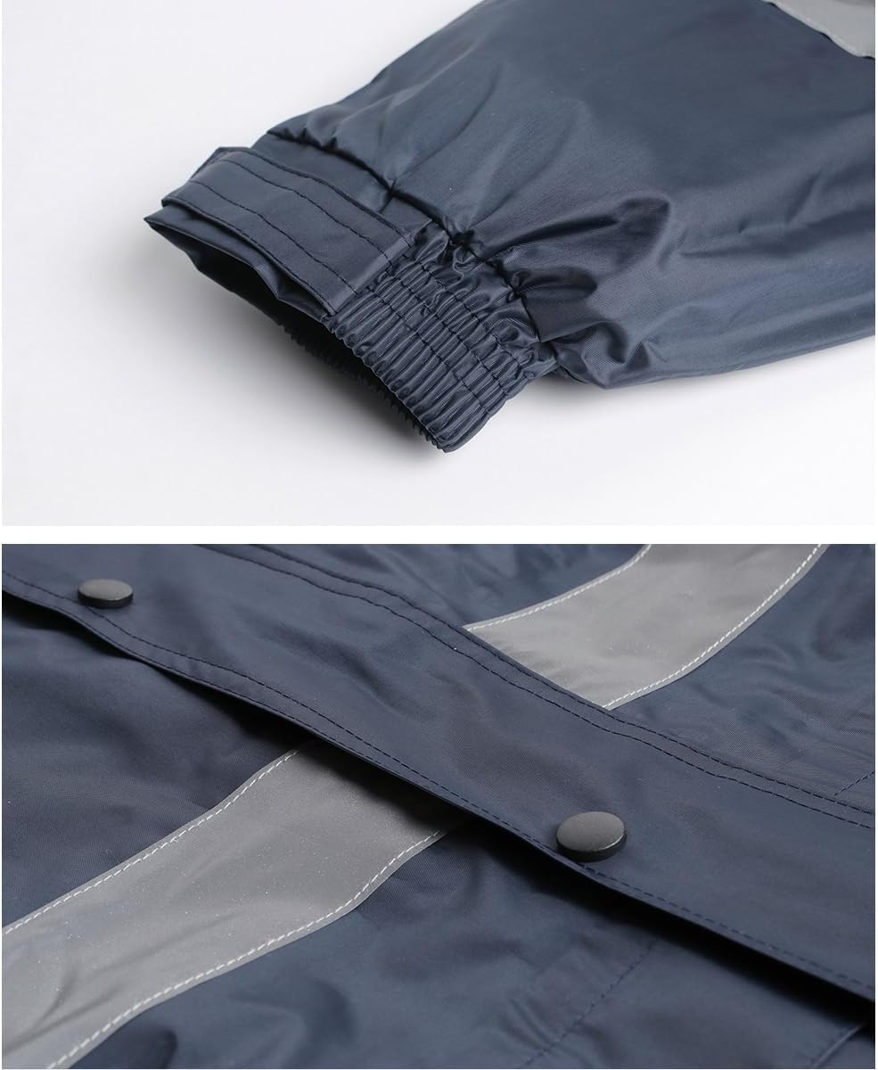 Oralidera Herren Regenanzug mit Kapuze Reflektierender Winddicht Regenjacke und Regenhose Wasserdich