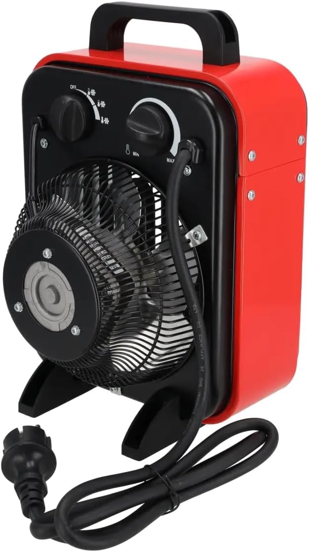 DEDRA Elektrischer Heizlüfter 3kW DED9921B, für gut isolierte Räume, Thermostat, Überhitzungsschutz,