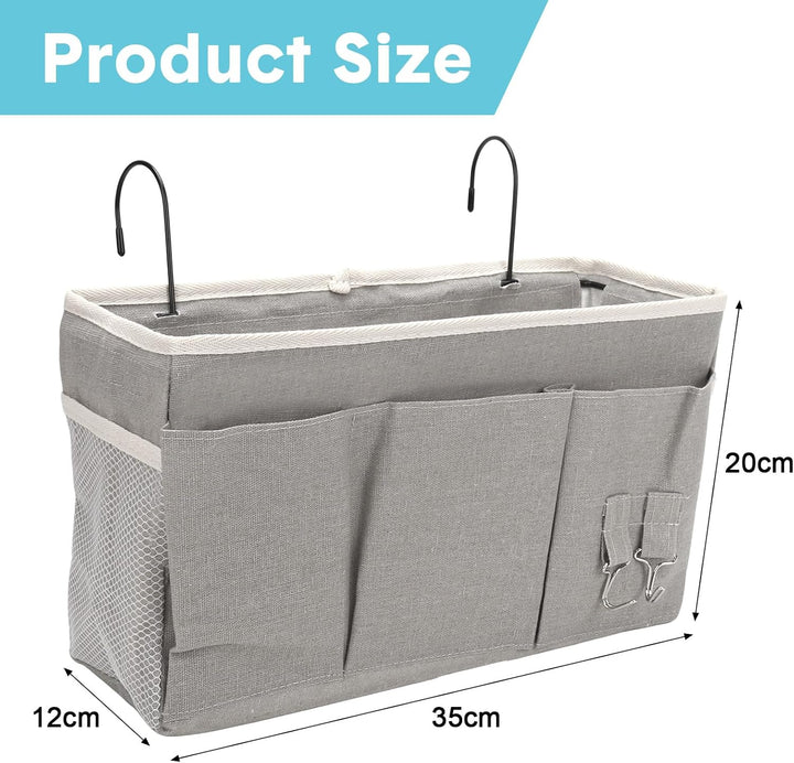 2 Pack Nachttisch-Hängeaufbewahrung Hängeorganizer mit 3 Fächern, Bett Organizer zum Einhängen, Häng