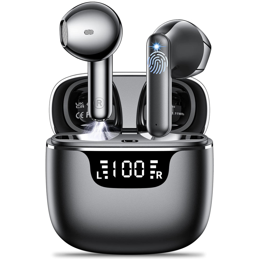 Bluetooth-Kopfhörer, kabellos, Bluetooth 5.1, mit 4 ENC, Geräuschunterdrückung, Mikrofon, IPX7, wass