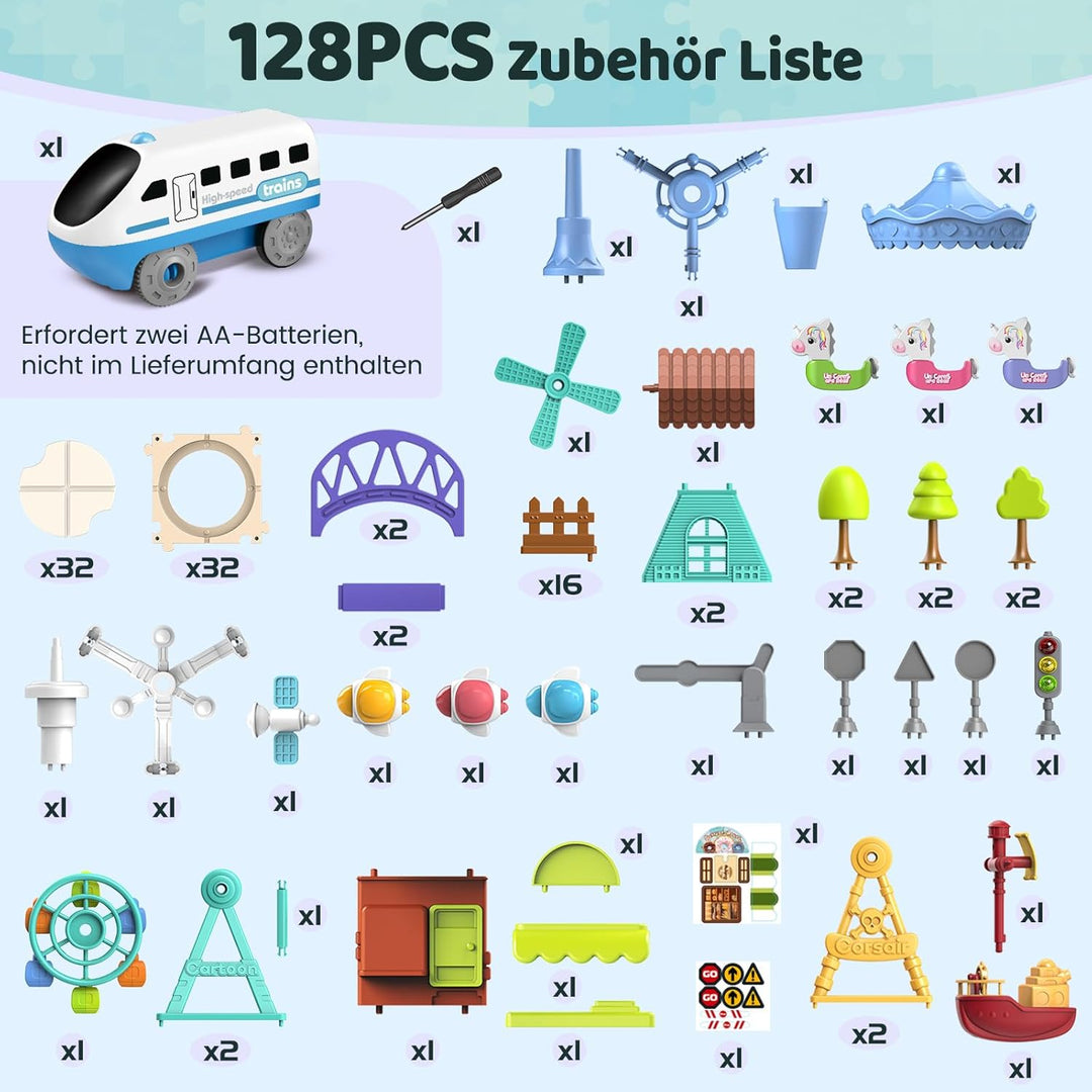 Logischer Strassenbauer, Kinderspielzeug Brettspiele mit Wagen, 32 Puzzleteilen Kreatives Autobahn S