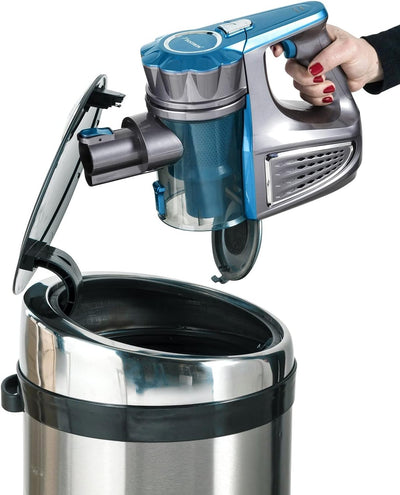 Bestron Kabelloser Handstaubsauger mit Stab, Beutellos, Kapazität: 0,6 l, 120 Watt, Blau/Grau Blau/G