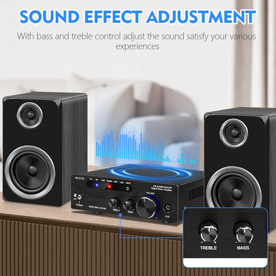 HiFi-Verstärker mit Bluetooth 5.3, AK-3116 Mini Stereo Audioverstärker 2.0-Kanal 100W x 2 Empfänger