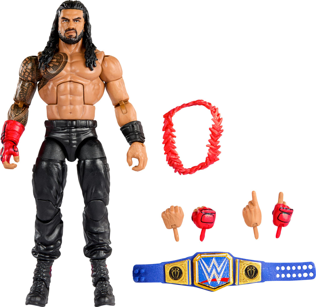 Mattel WWE Roman Reigns Elite Collection Figur mit Zubehör, Artikulation und realistischen Details,