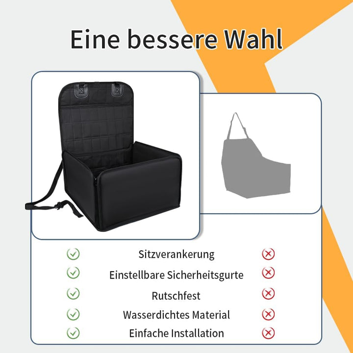Hunde Autositz, Stabiler hundebox Auto rückbank für kleine und mittlere Hunde, Wasserdichter Hundeau