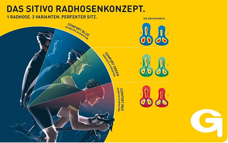 Gonso Herren Fahrradhose Sitivo M, Radhose mit Polster, atmungsaktive Radlerhose für Touren mit dem