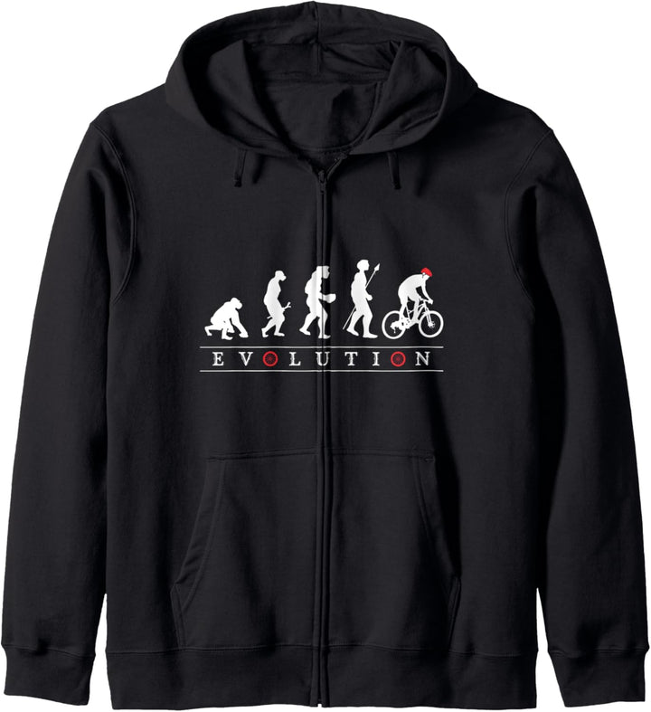 Lustige Evolution Radfahren Radfahrer Fahrrad Mountainbike Kapuzenjacke