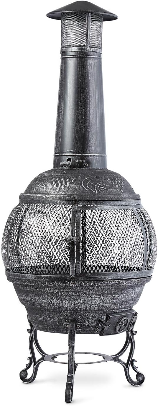 Blumfeldt Flavius, Feuerstelle, Gartenofen, Gartenkamin, Terrassenofen, Aztekenofen, Gusseisen, 360°