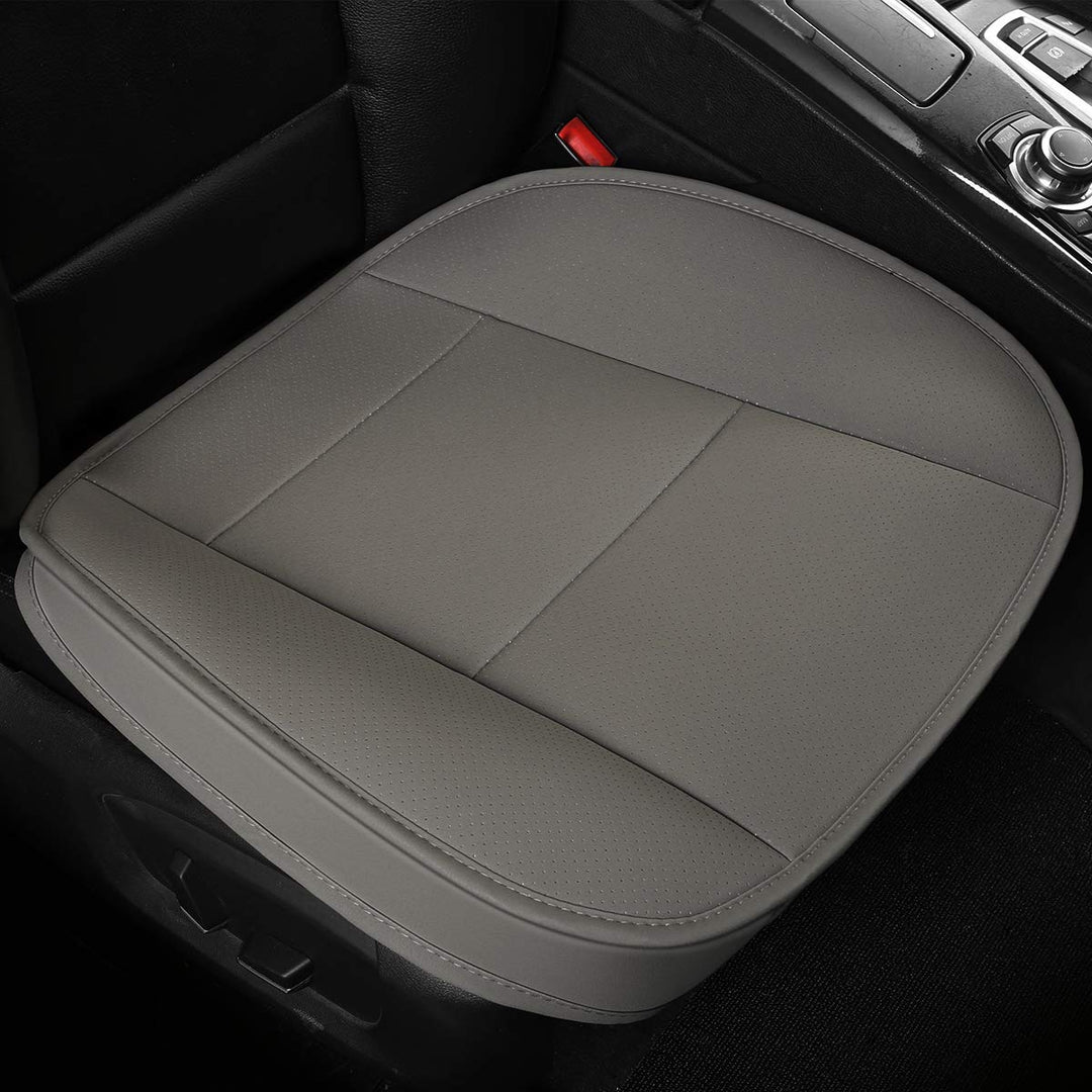 LUOLLOVE Sitzbezüg Auto Universal Leder Super Weich für Vordersitz 1PC (Grau 52 x 51 cm) 1PC Grau, 1