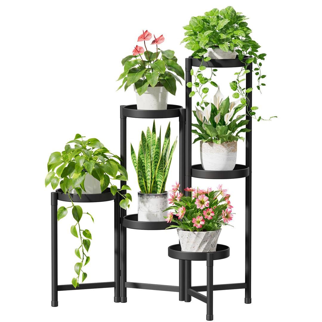 iDavosic.ly Pflanzenständer Metall mit 6 Etagen, Blumenständer Pflanzenregal Blumenregal Indoor Outd