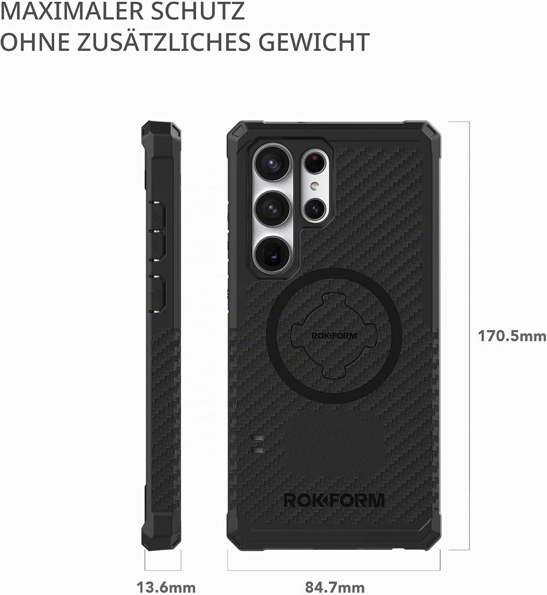 Rokform - Galaxy S23 Ultra Hülle, Rugged Series, Samsung Schutzhülle mit RokLock Twist Lock, Fallget