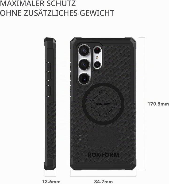 Rokform - Galaxy S23 Ultra Hülle, Rugged Series, Samsung Schutzhülle mit RokLock Twist Lock, Fallget