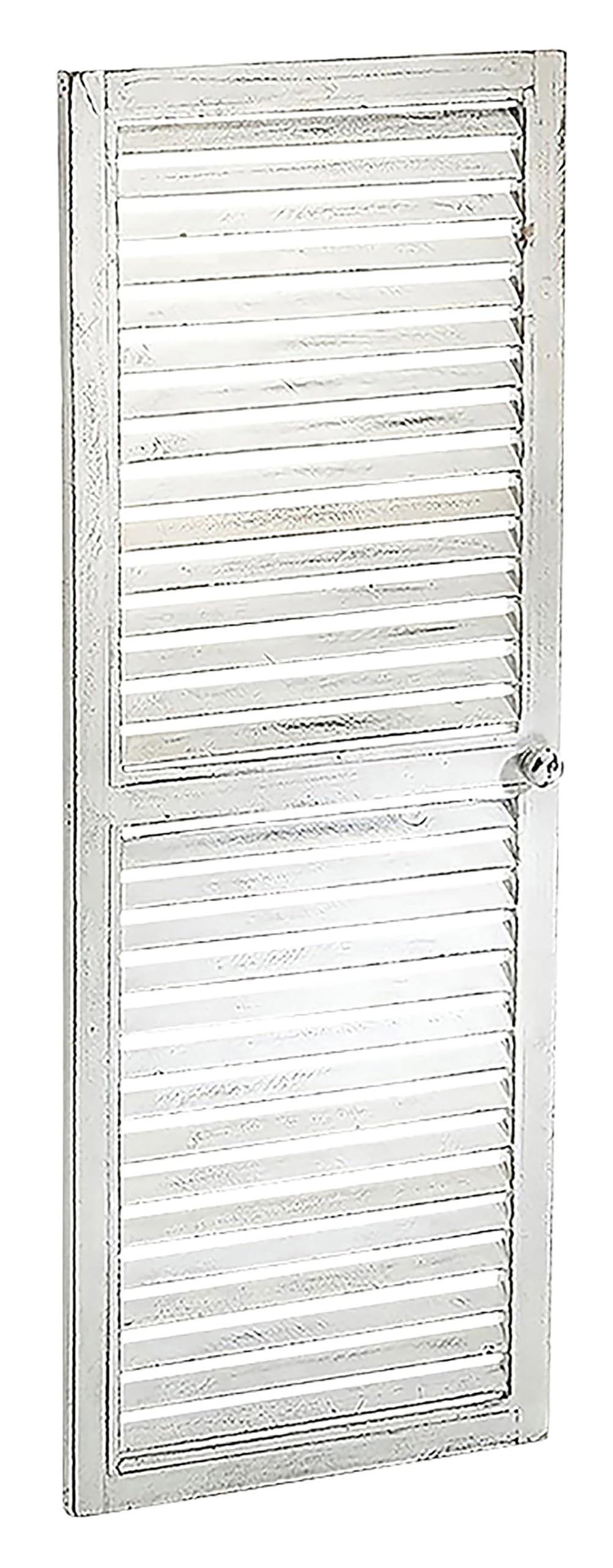 Kobolo Deko-Fensterladen Zier-Fensterladen Tür mit Lamellen - 35x90 cm - Vintage - weiss - Innenbere