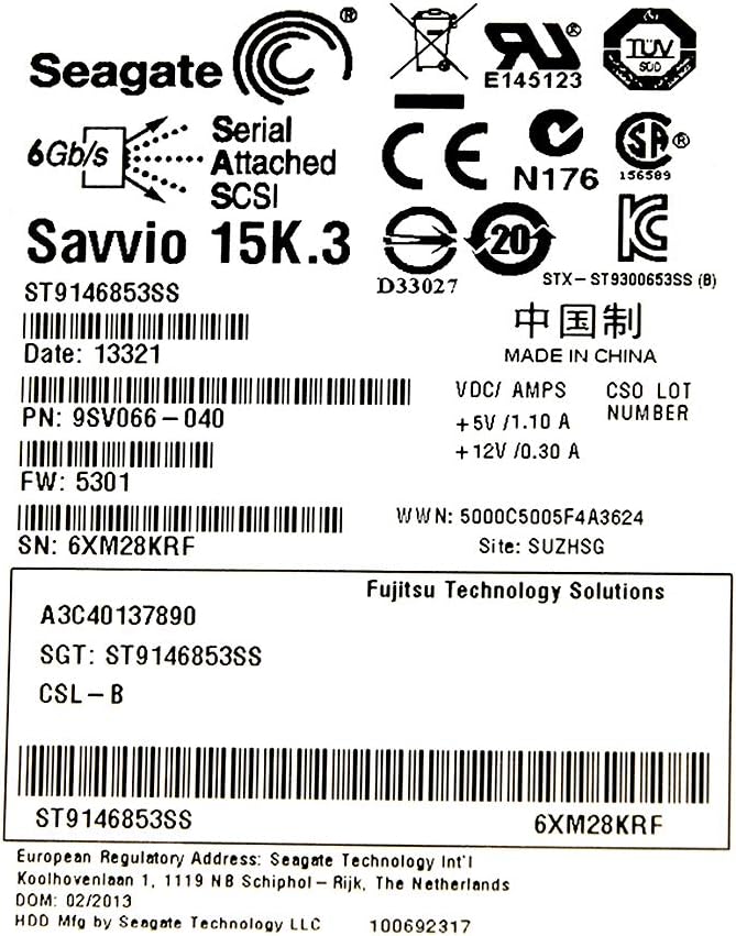 Seagate ST9146853SS Interne Festplatte 146GB (6,5 cm (2,5 Zoll), 15000rpm, 64MB Cache, SATA III)