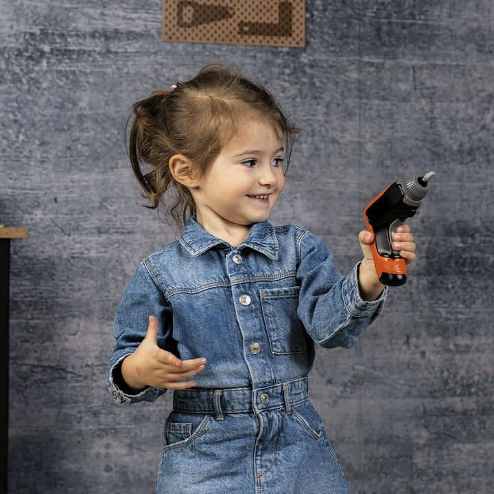 Smoby - Black+Decker Truck mit Werkzeugbox – Konstruktionsfahrzeug mit 60 Zubehörteilen – Werkzeug,