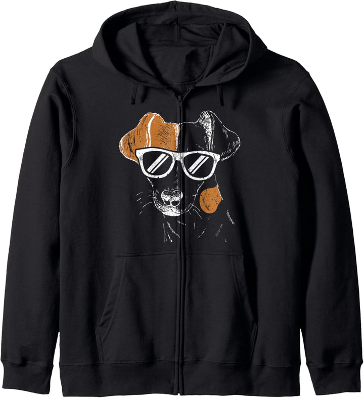 Jack Russel Terrier im Kapuzenjacke