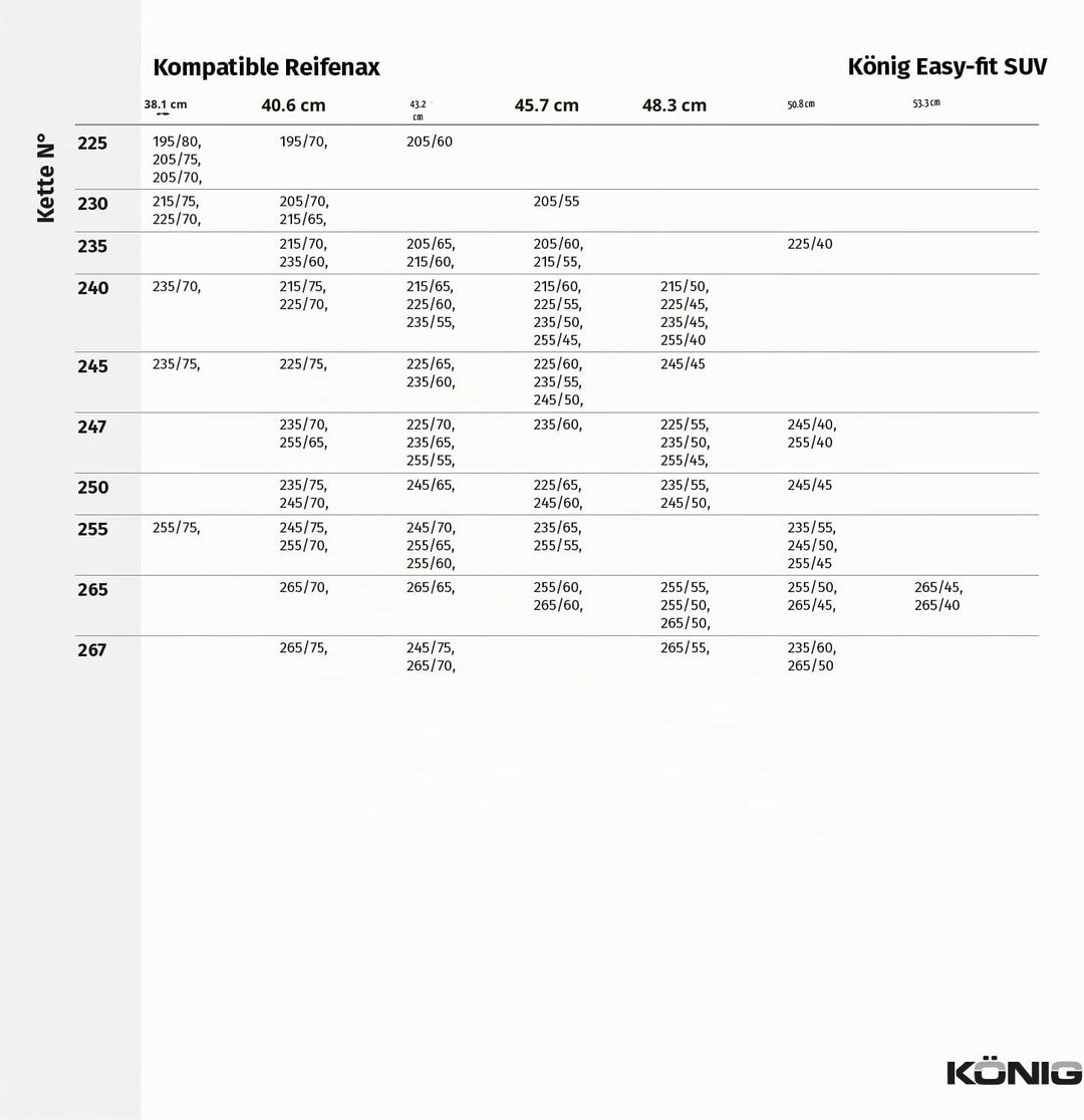 KÖNIG Easy-FIT SUV 265 - Schneeketten, SUV 265