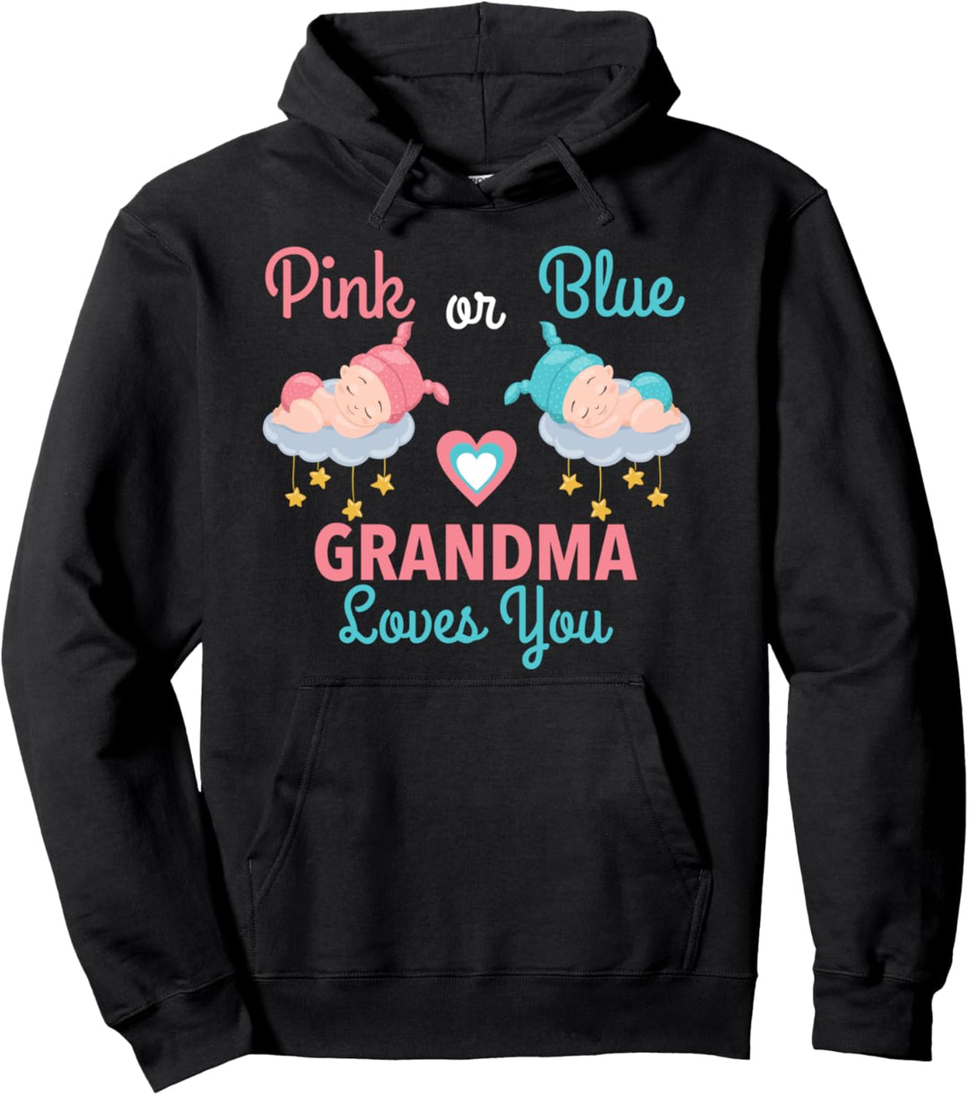 Lustige Baby-Dusche Pink Or Blue Grandma Loves You Pullover Hoodie
