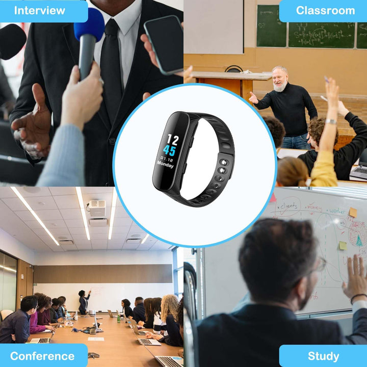 Sprachrecorder Armband 16 GB Professioneller Sprachrecorder mit Sprachaktivierung und MP3-Player Uhr